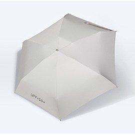 ToiM Mini Compact Sun & Rain Travel Umbrella, Lightweight Portable Outdoor Golf Pocket Folding Umbrella (Beige)