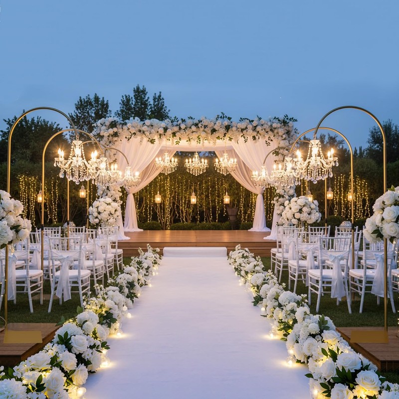 Heavy Duty Half Wedding Arch Stand Versatile Adjustable 5.6-7.6FT Hook