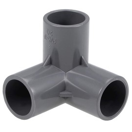 TOP-VIGOR 10Pcs 20mm 3 Way Elbow PVC Pipe Fitting, Tee Slip Corner Connector Fittings, Elbow Joint Plastic Right Angle for Irrigation Watering PVC Pipe, Gray