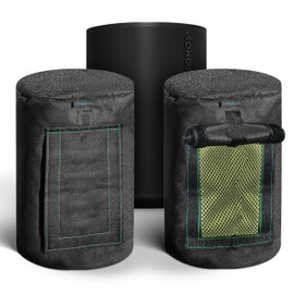 Black 600D Weatherproof Speaker Cover Custom Fit for Sonos Era100 Bluetooth Speaker with SoundFlap