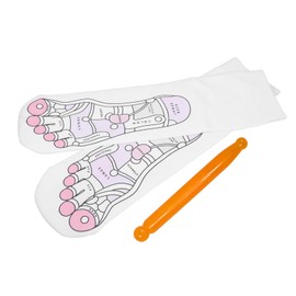 Ipetboom 1 Set Acupressure Massage Socks with Reflexology Stick Elastic Foot Massage Socks for Breathable Design for Autumn Winter Family and Friends
