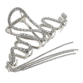 Healeved Rhinestone Snake Shape Hair Claw Clip for Thick Hair Large Jaw Clamp Accessory for Women Lightweight Decorative Design for Makeup Cooking Daily Use