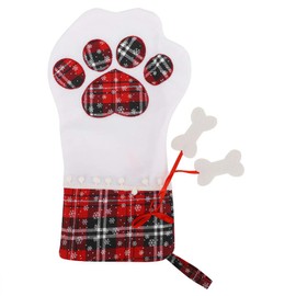 Dsacxixai Pet Christmas Stocking Hanging Christmas Stocking with Big Paw for Christmas Decorations (Red)