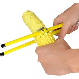 2Pcs Corn Stripper Stainless Steel Cob Corn Peeler Corn Cutter Corn Thresher Slicer Corn Scraper Pitter Kerneler Corn Stripping Tool for Home Kitchen (Yellow, One Size)