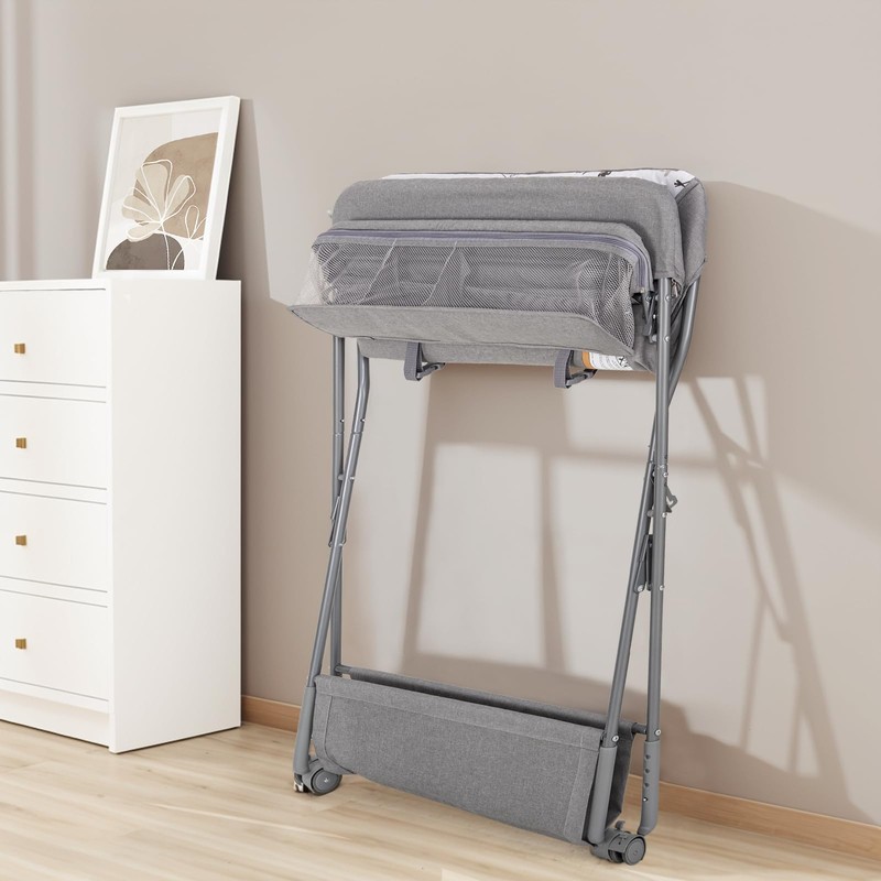 Baby Changing Table with Wheels, Maydolly Portable Adjustable Height Folding