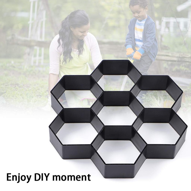 Skelang Hexagon Pavement Mold, 11.4"×11"×1.7" Reusable Walk Path Maker, Concrete