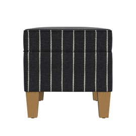 Spatial Order Home Decor | Dinah Collection Modern Storage Ottoman | Ottoman with Storage for Living Room & Bedroom(Black with Boucle Stripe)