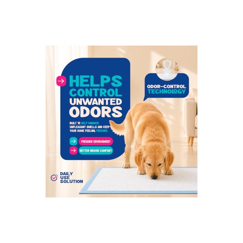Loofy Puppy Pads 24x24, 50 Count Dog Pee Pads, Leak-Proof