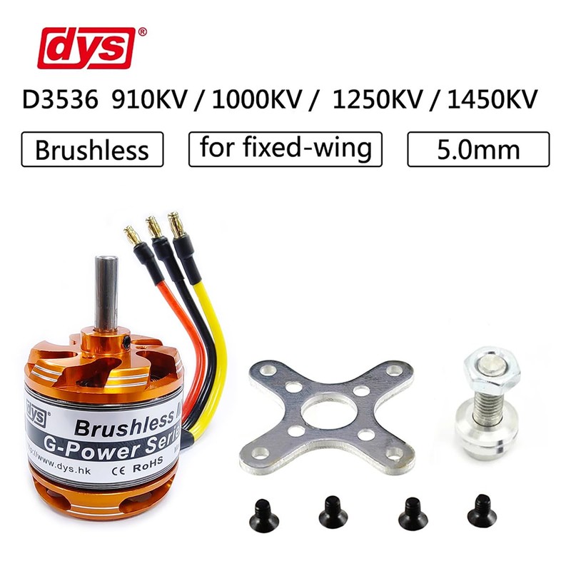 DYS D3536 910KV/1000KV/1250KV/1450KV 5.0mm Brushless Outrunner Motor 2-4S for Multicopter