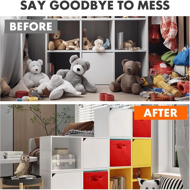 powerking Storage Bins, Foldable Fabric Storage Cubes and Cloth Storage