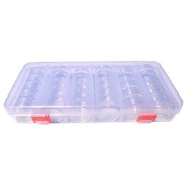 Kamay's Transparent Plastic Removable 28Pots Storage Jars Container Organizer With PC Snap-Lcok Collection Storage Container For Beads Pills Nail Art Glitter Rhinestones Supplies DIY Tools Accessories