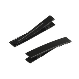 MAHAVIMOKSA 60pcs Black Flat Single Prong Alligator Hair Clips for DIY Craft (35mm/1.35")