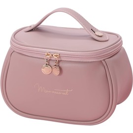 ALMURAT Professional Makeup Train Case Cosmetic Toiletry Bag with Double Zipper Vanity Bag, Makeup Brush Lipstick Holder Pouch (Pink), Pink, 20 * 13* 12 Cm, Heavy Luxury Bag