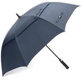 G4Free 54 Inch Automatic Open Golf Umbrella Navy Blue Large Oversize Double Canopy Vented Waterproof Stick Umbrellas Collapsible for Adults Blue