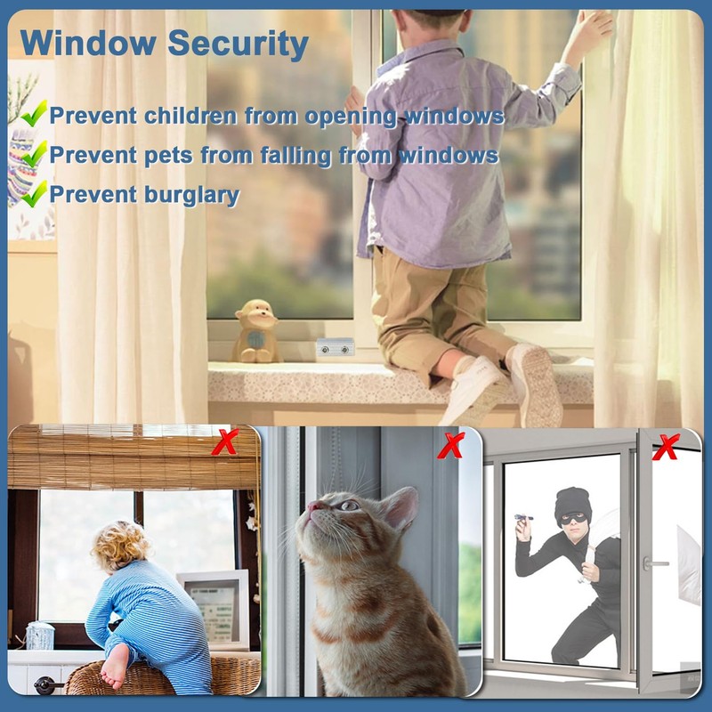 Consss Sliding Window Locks, 4 Pack Window Locks with Key