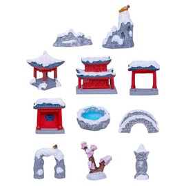 DECHOUS 11pcs Landscape Ornaments Jiangnan Style Miniature Garden Statues for Craft Decoration Realistic Accessories for Table and Mini Garden Decor
