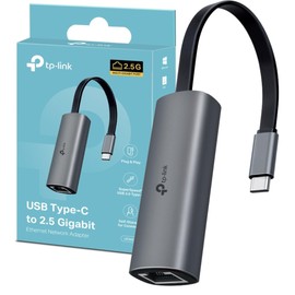 TP-Link USB Type-C to 2.5 Gigabit Ethernet Network Adapter, SuperSpeed USB 3.0 Type-C, Multi-Gigabit Connection, Plug and Play, Universal Compatibility, Scratch Resistant, Self-Storage (UE302C)