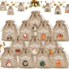 Feelso Drawstring Holiday Gift Bags (36pcs) Various Sizes, Christmas Burlap