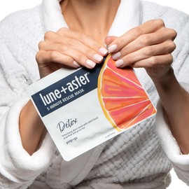 Lune+Aster 5 Minute Rescue Mask - Detox | Clarifying Sheet Mask with Witch Hazel, Grapefruit, and Green Tea. Made in Korea.