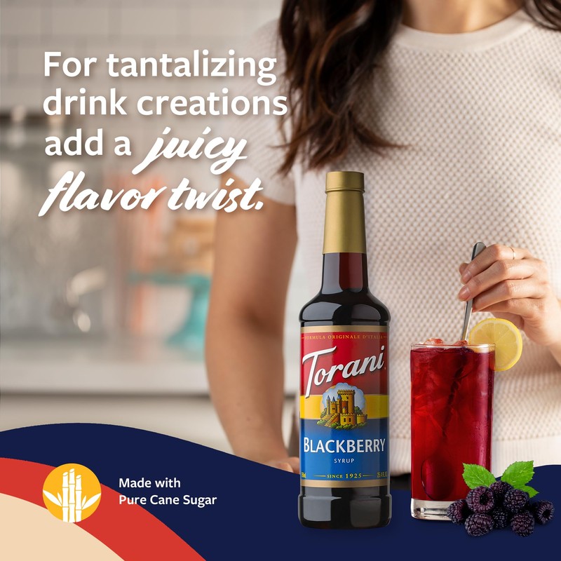 Torani Blackberry Syrup for Drinks, Flavoring for Iced Tea, Lemonade,