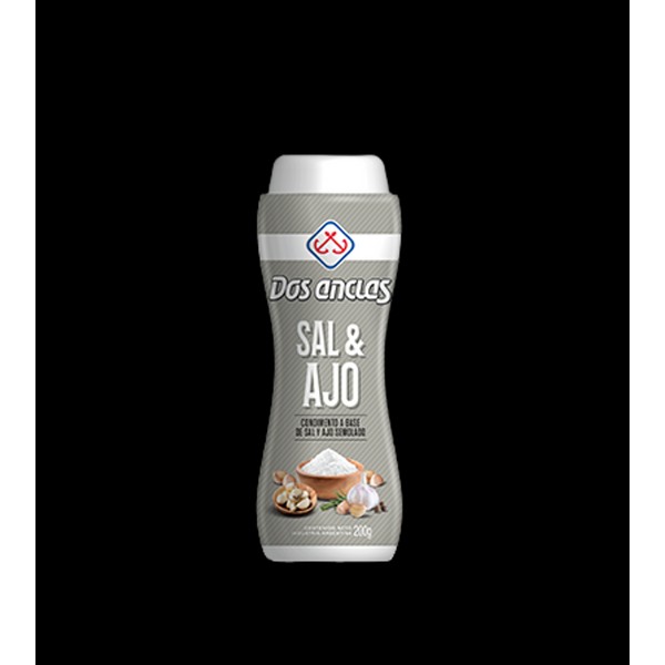 Dos Anclas Sal & Ajo Botella Salero Coarse Salt Bottle, 200 g / 0.44 lb