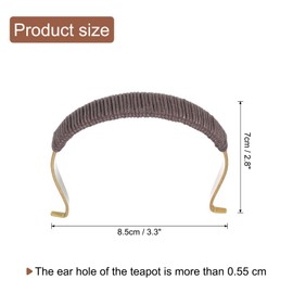 uxcell Metal Tea Pot Handle External Buckle Teapot Rope Wrapped U-Shape Handle Replacement for Span 2.8-3.5 Inch Ceramic Pottery Teapot Kettle Accessories Supplies, Gold/Brown