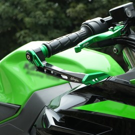 Goxmoto Motorcycle Brake Clutch Lever Guards Handlebar Protector CNC Compatible With Ninja ZX4R ZX4RR ZX6R ZX10R ZX10RR ZX14R | Handguard ZX-4R ZX-6R ZX636 ZX400 Accessories (Black)