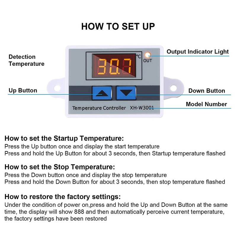 Greluma 1 x AC 110V-220V Digital LED Temperature Controller Module,