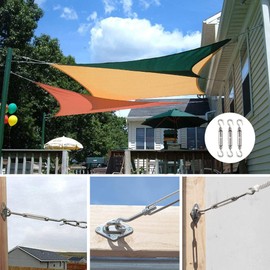 Pack of 6 Rope Tensioners Stainless Steel M4 Turnbuckle Wire Tensioner Stainless Steel 304 Adjustable Turnbuckle Hook and Hook for Rope Tensioner Hooks