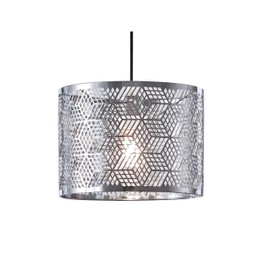 Innoteck Modern Decorative Cube-Pattern Chrome Metal Drum Shade, Multi-Functions for Desk, Floor Lamp & Ceiling Pendant