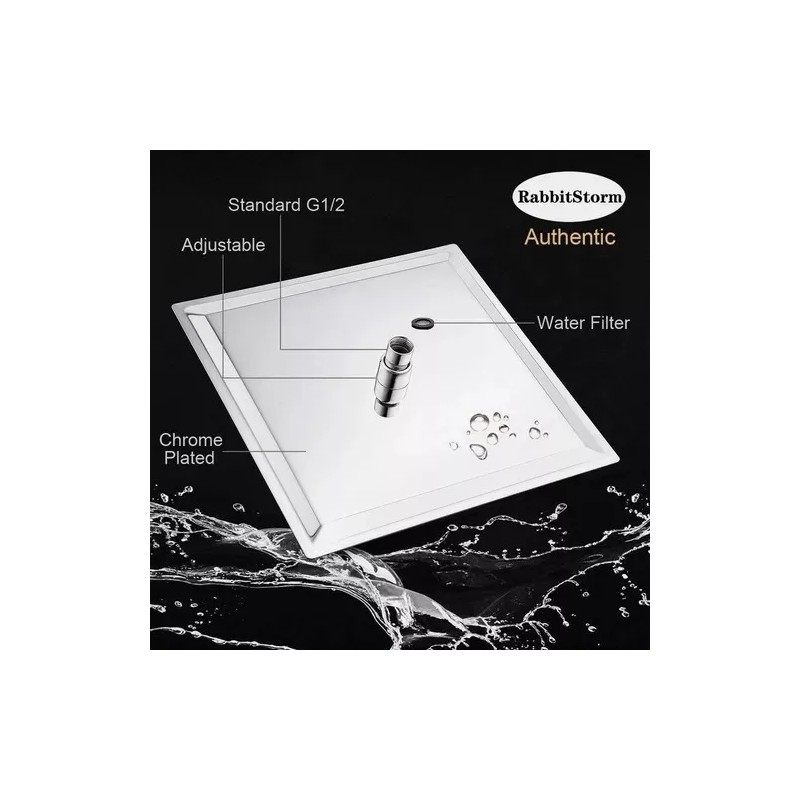 MRL Regadera Cuadrada 15 Cm Acero Inoxidable Ducha