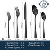 KINGSTONE 18/10 Stainless Steel Flatware, 20-Piece Forged Silverware Set for