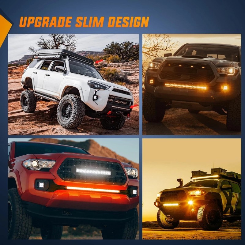 Nilight 31 Inch Amber Single Row Led Light Bar Super