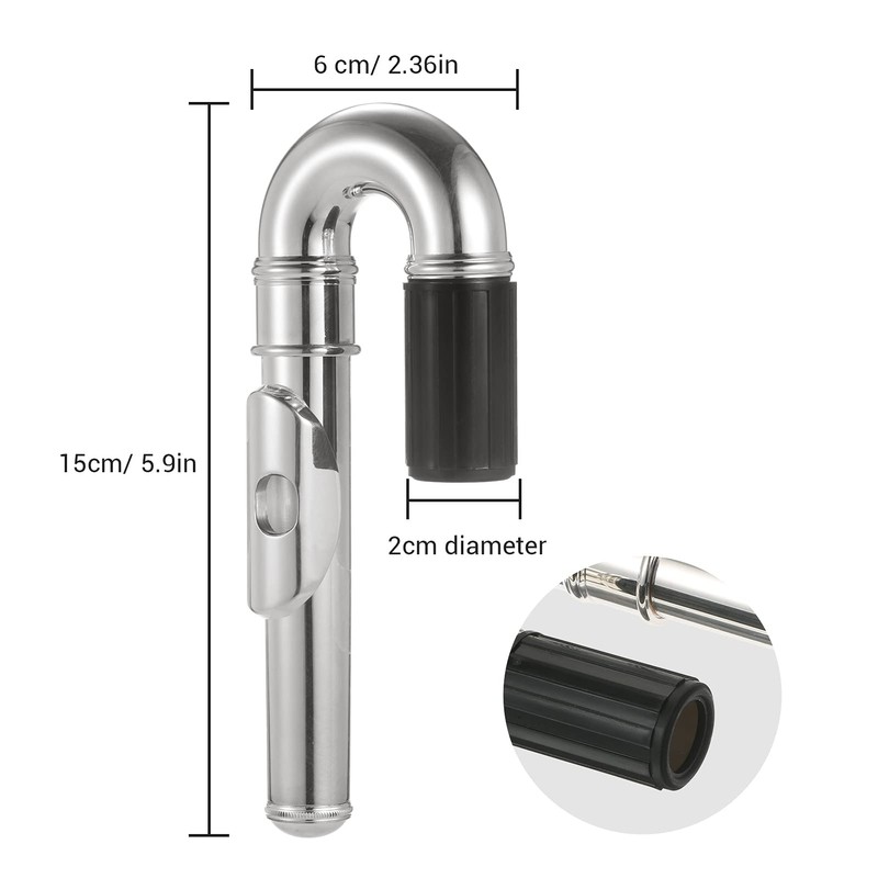 summina Nickel-Plated Flute Curved Head Joint Musical Instrument Accessories Headjoints