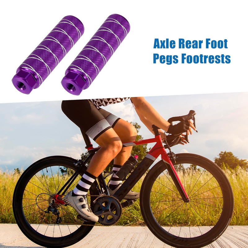 A ABSOPRO Rear Foot Pegs Footrests Purple for BMX MTB