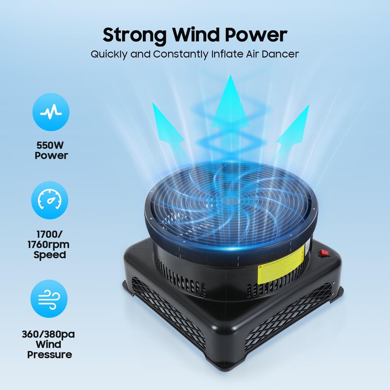 17.7 Inch Air Blower Fan Blower, 110V 550W Inflatable Outdoor