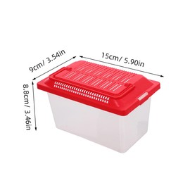 Kichvoe Transparent Handheld Turtle Box Portable Fish Tank for Hamsters and Pets Leak Container with Excellent Visibility for Easy Observation and Maintenance Medium Red