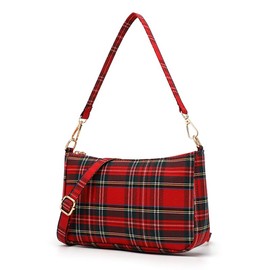 Plaid Crossbody Bags for Women,Tartan Check Punk 90's Cross body Purse Handbag