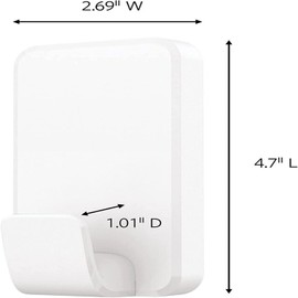 Command 15 Lb XL Heavyweight Wall Hook, Damage Free Hanging Wall Hook with Adhesive Strips, Heavy Duty Single Wall Hook for Hanging Christmas Decorations, 2 White Hooks and 8 Command Strips