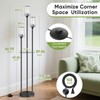 Crystal Standing Floor Lamp with Shelves for Living Room 67"