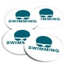 Vinyl Round Stickers (Set of 4) 10cm - Swimming Hat