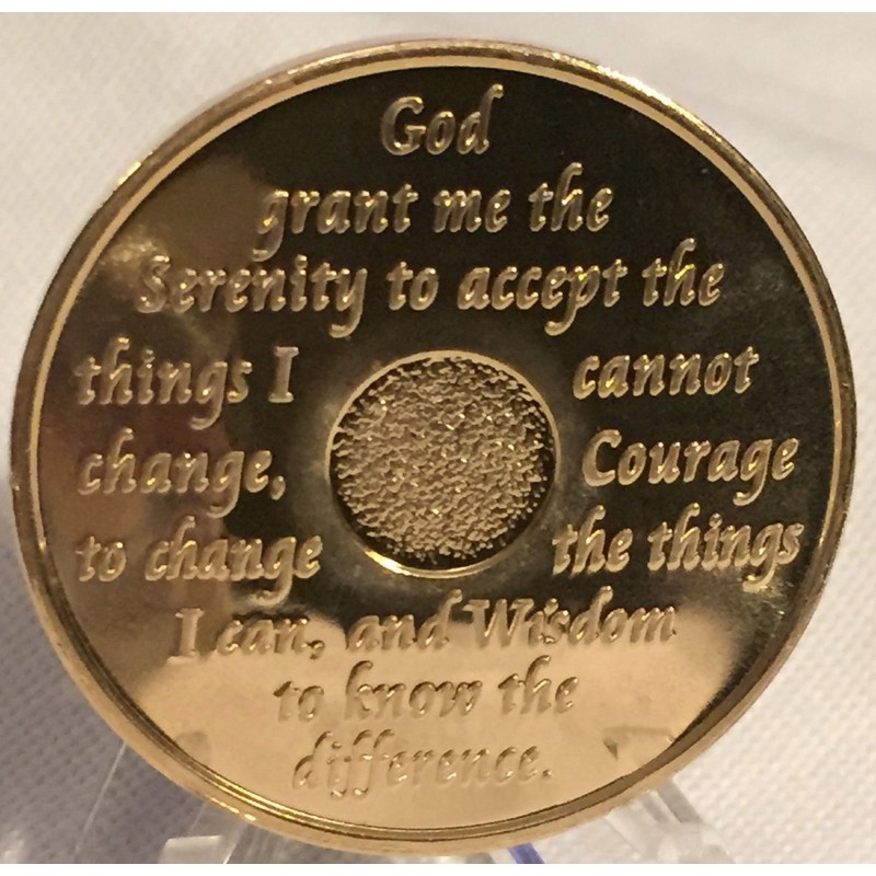 1 Year 24K Gold Plated AA (Alcoholics Anonymous) - Sober