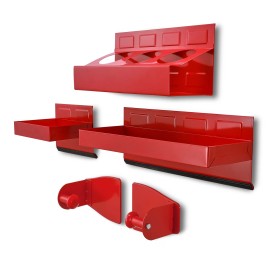 FS TOOL 4PCS Red Magnetic Toolbox Shelf, Tray, Paper Towel Holder, Variety of Use