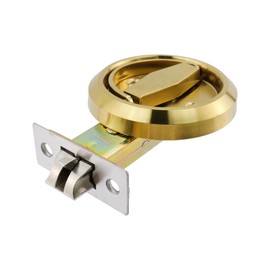 WDONAY WDONAY Pocket Door Latch, 1 Set Stainless Steel Round Pocket Door Locks for Bathroom, Recessed Doors Knob for 1 3/8" to 2" Thickness Doors (Gold, 1 Sides)