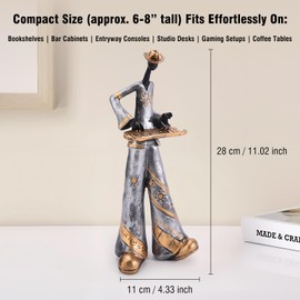 Notart Art Gallery |Vintage Band Creative Art Figurine - Musician Decoration for Living Room, Bookshelf, or Wine Cabinet - Luxury Nordic INS Style Resin Craft - Keyboardist