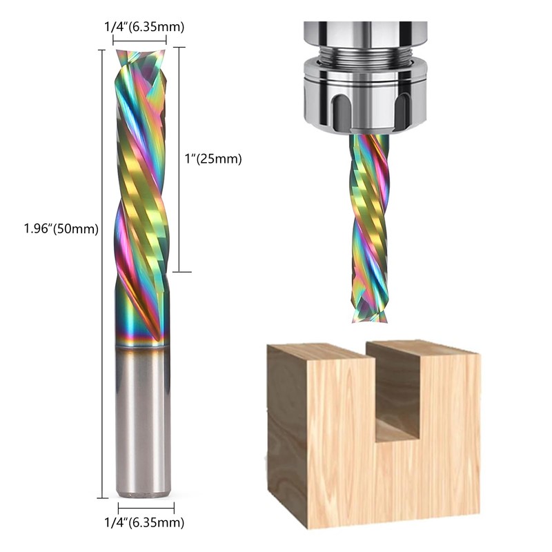 Up Down Compression Spiral Router Bit - 1/4 inch Shank