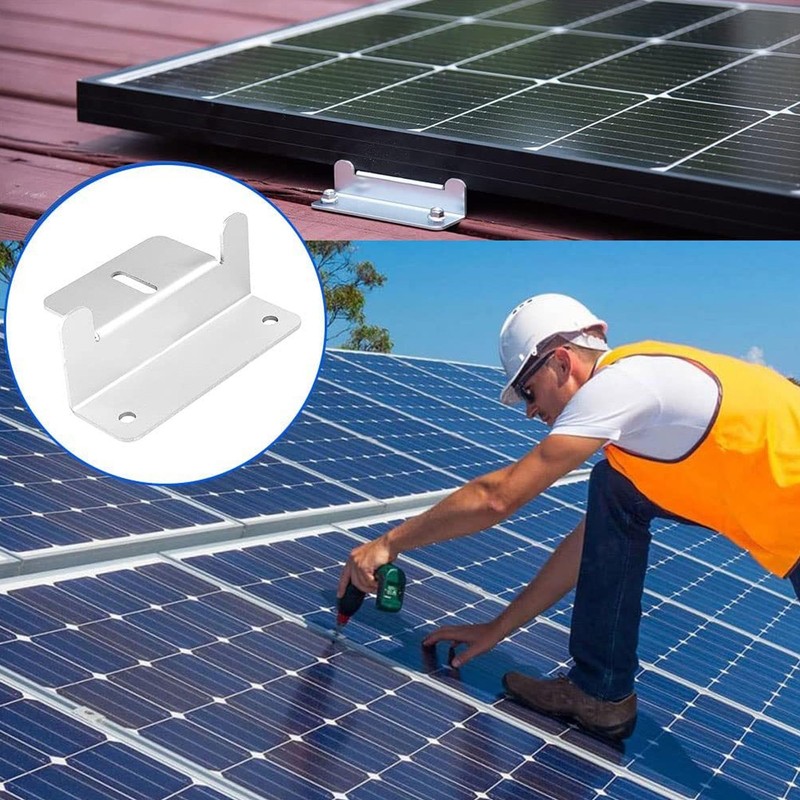 Pack of 4 Solar Panel Mount Silver Solar Panel Z