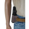 Barsony Brown Leather Quick Slide Holster for Taurus GX4 Left
