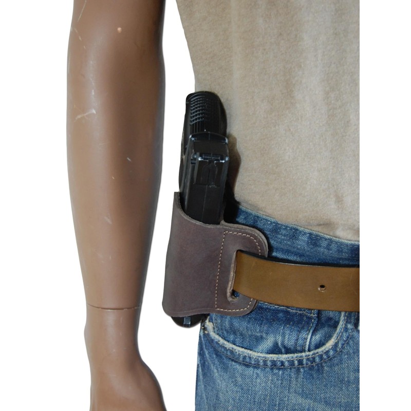 Barsony Brown Leather Quick Slide Holster for Taurus GX4 Left