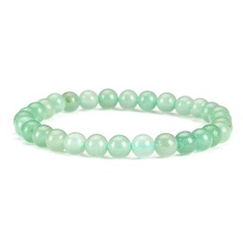 Cherry Tree Collection - Small, Medium, Large Sizes - Gemstone Beaded Bracelets For Women and Men - 6mm Round Beads (Green Aventurine - Medium)